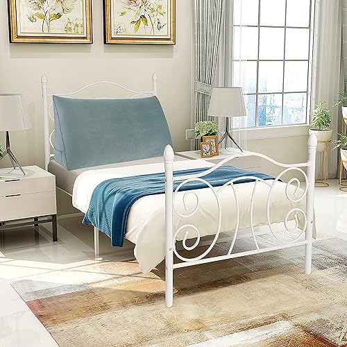 Miniatura 7 de Johnear Almohada para cabecero sin botones, de terciopelo, gran descanso, almohada de cuña de lectura, soporte de cama triangular, respaldo