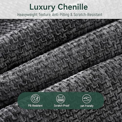 Miniatura 4 de Sofá Modular Seccional Nube para Sala de Estar - Juego de Sofás de Chenilla Convertible de 4 Plazas de 130'' con Otomana, Sofás de Compresión sin