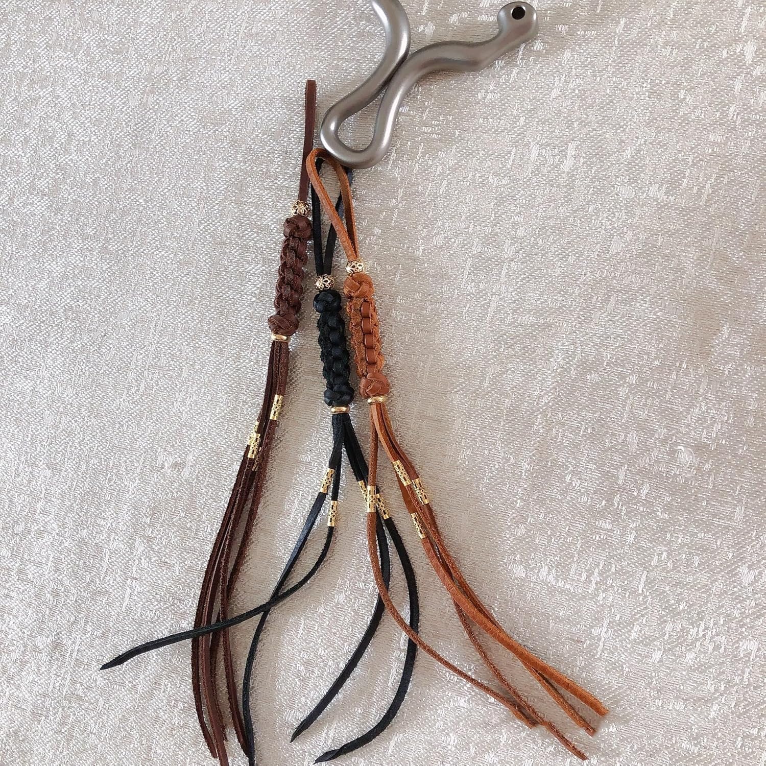 Leather Tassel Braided Rope EDC Bead DIY keychain Paracord Keychain Bead,Lanyard Bead,Brass Charms