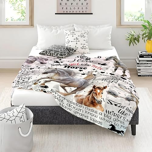 Miniatura 7 de Manta de bebé retro con caballo salvaje, regalos para niños y niñas, decoración occidental de animales de felpa, suave y ligera, manta de franela