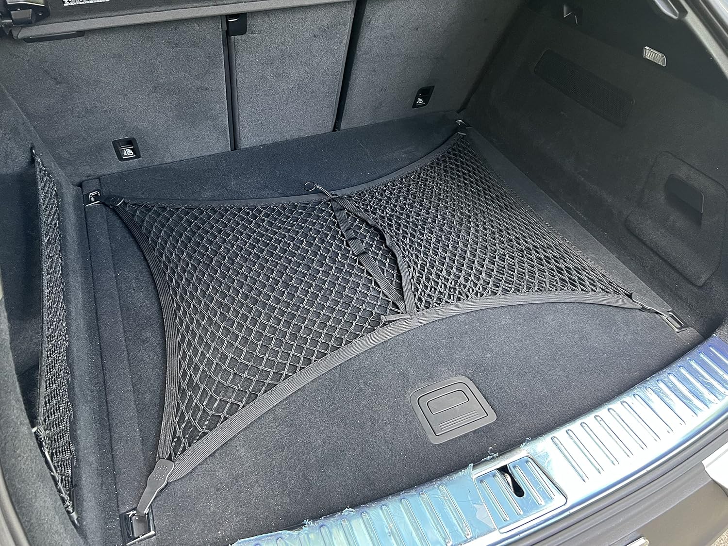 Floor Style Automotive Elastic Trunk Mesh Cargo Net for Porsche Cayenne 2019-2025 - Premium Trunk Organizers and Storage - Luggage Net for Crossover - Best Car Organizer for Porsche Cayenne Coupe