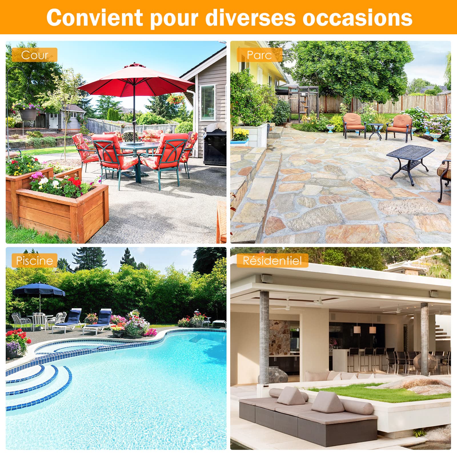 GYMAX Barrière de Protection pour Piscine 4 x 90 cm