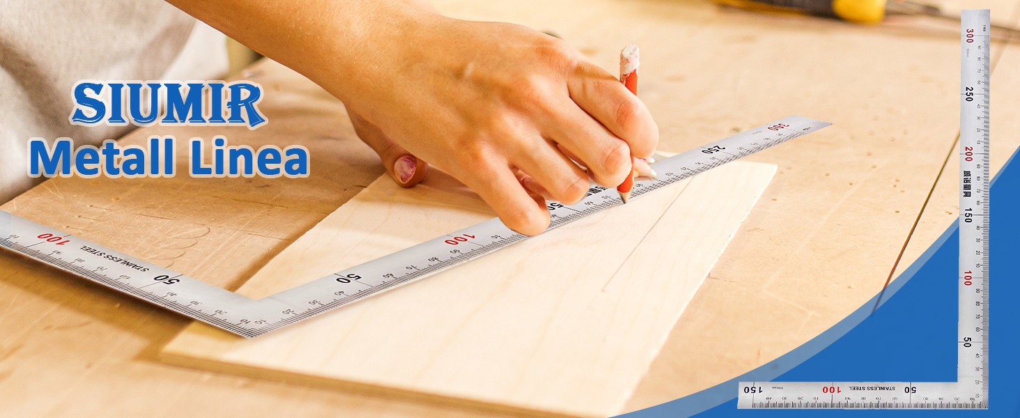 Righello A L In Metallo 90 Gradi - 150x300mm Per Disegno Tecnico, Falegnameria E Fai Da Te - Doppia Scala - Foto 13