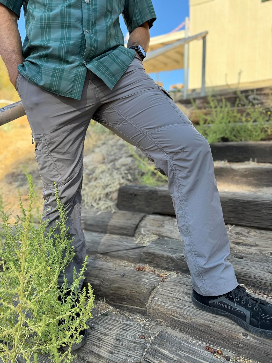 Homme Pantalon Cargo En Coton Avec Poches Fermeture éclair Mode