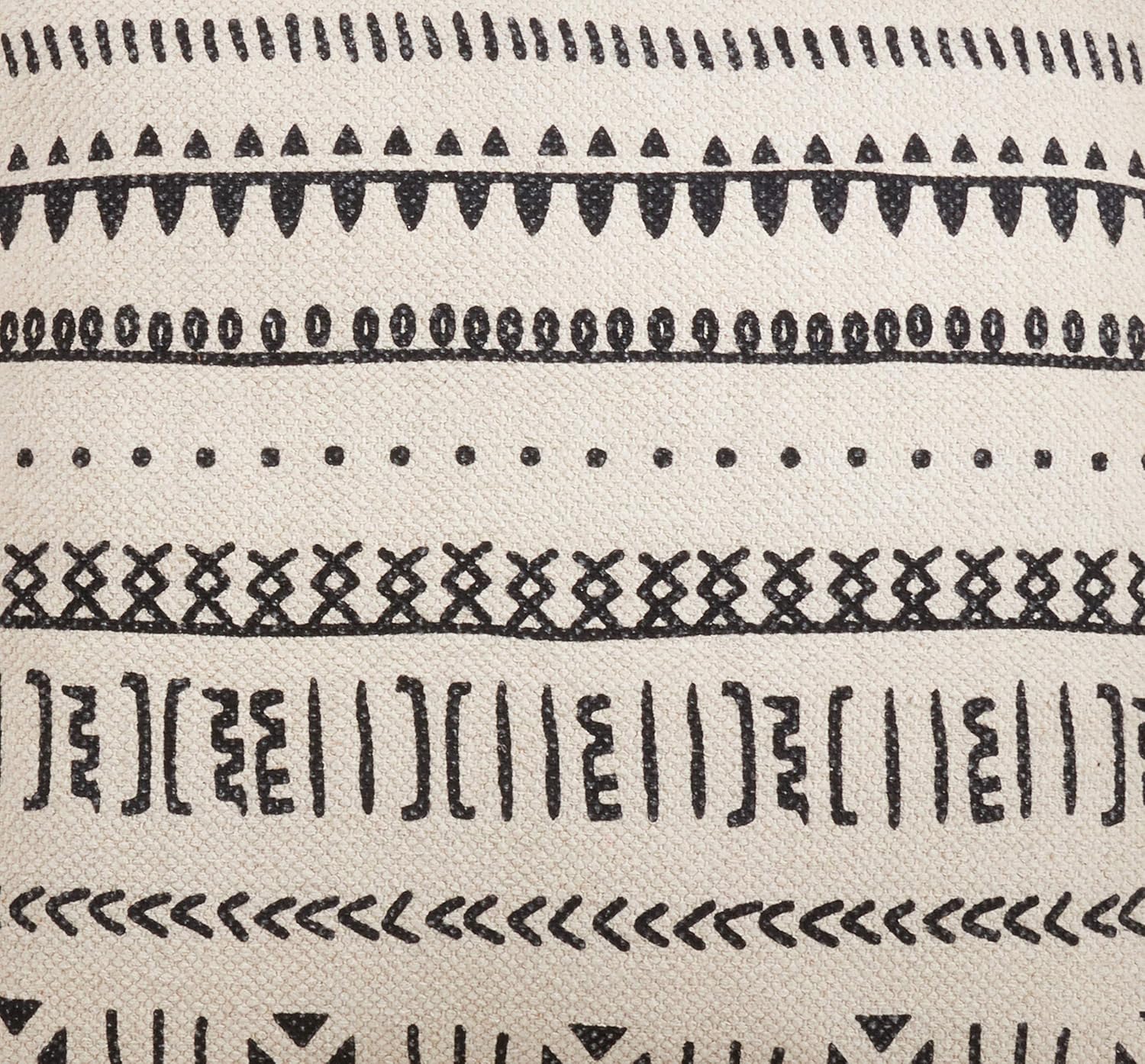 SARO LIFESTYLE Bambara Collection Light Mud Cloth Pattern Throw Poly Filled Pillow, 22"x22", Natural