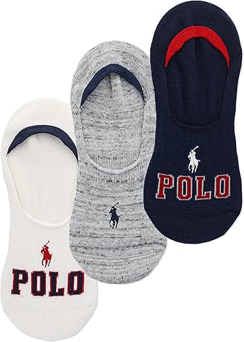 Polo Ralph Lauren Calcetines de vestir para hombre, paquete de 3 pares, ligeros, de algodón, cómodos, con tacón antideslizante