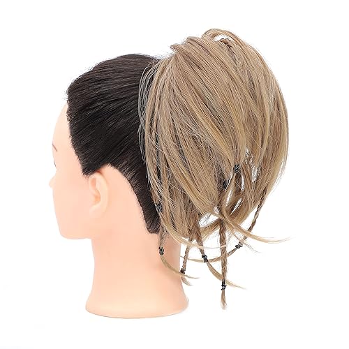 Miniatura 7 de AQINBEL Moño desordenado con trenzas de cabello, moño lacio, cola de caballo con extensiones para trenzar el cabello, moño con colas de caballo