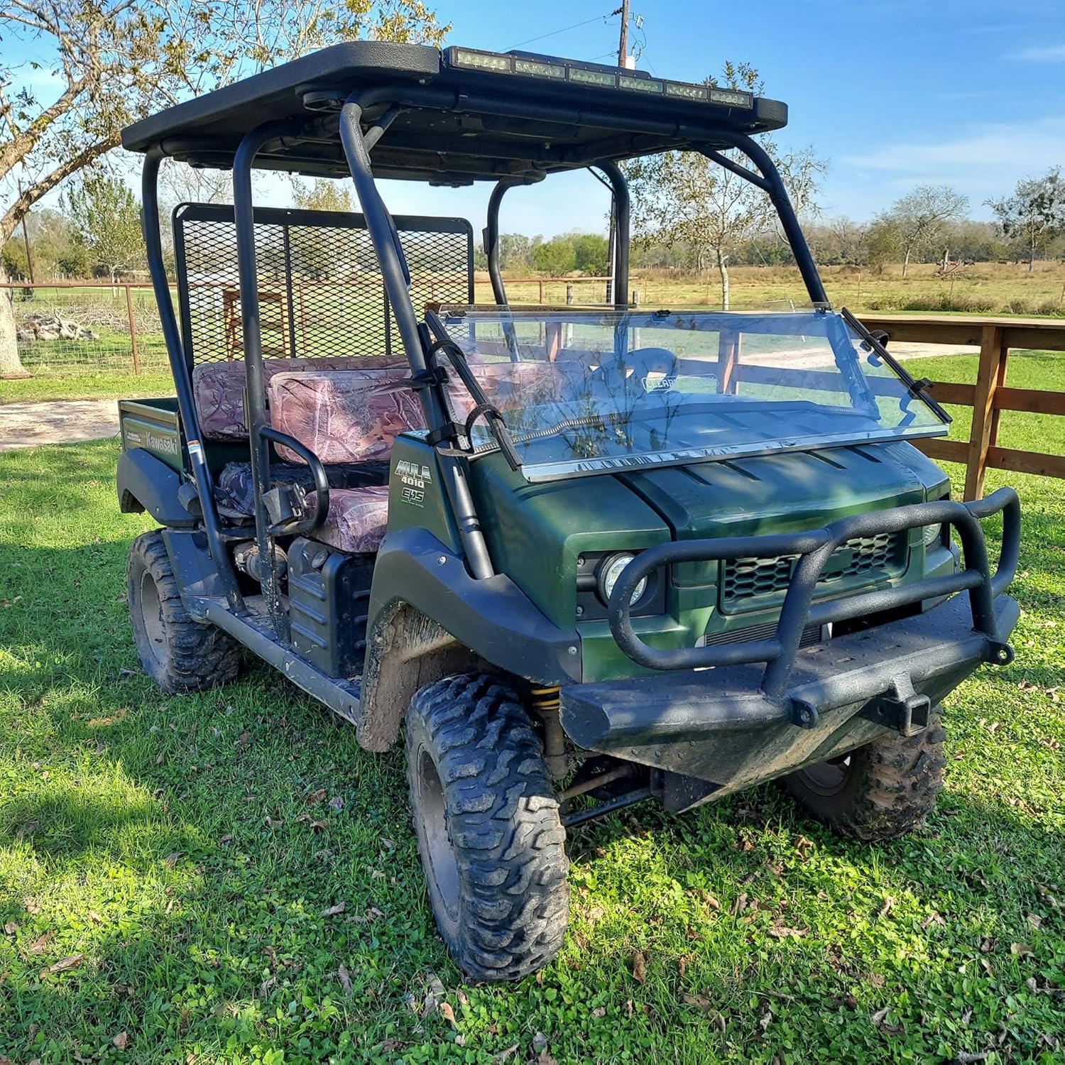 Clearly Tough Windshield for the Mule 4010 | Full Folding | Lexan MR10 SCRATCH RESISTANT | Also fits Mule 4000 | The Ultimate in SXS Versatility! Premium poly w/ Hard Coat | Made in America!