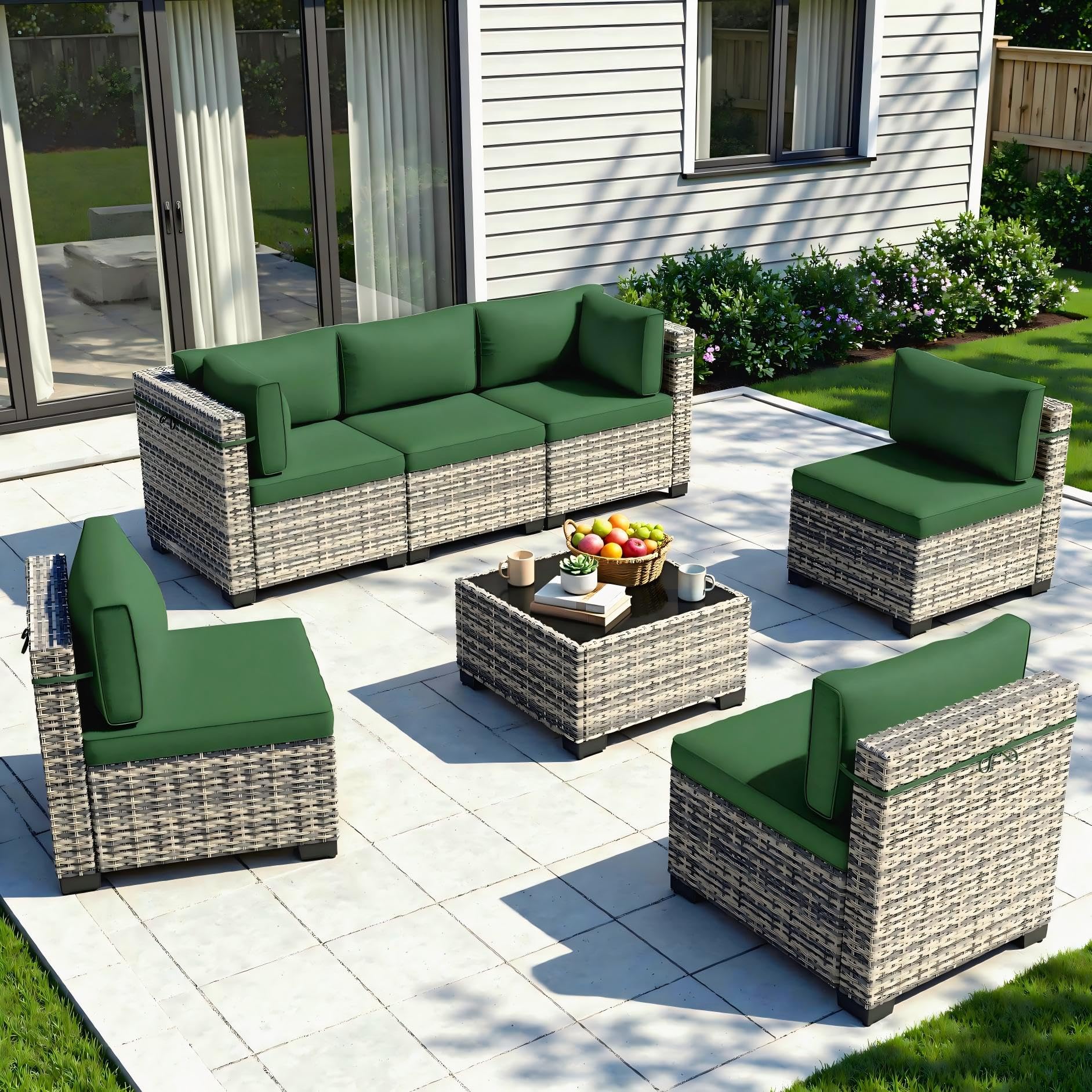 Outdoor PE Wicker Rattan Modular Patio Sectional Sofa Set