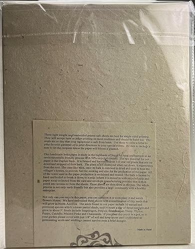 Miniatura 2 de Of The Earth Papel reciclado Lotka para impresora incrustado con semillas de flores silvestres, 8.5 x 11 pulgadas (paquete de 2 unidades, 50 hojas