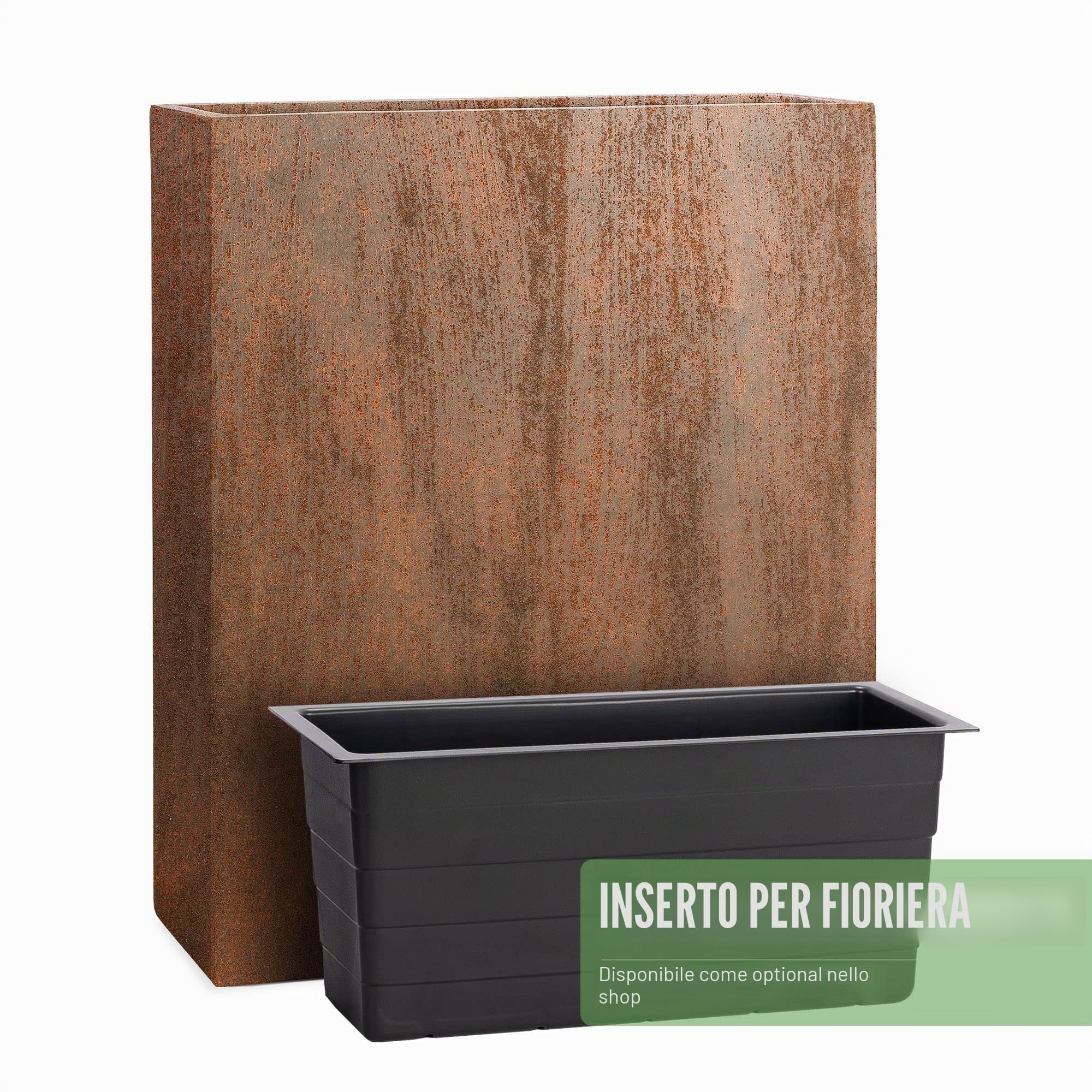 Pflanzwerk® Fioriera Vaso per fiori Portavaso DIVIDER Ruggine Marrone 92x80x30cm *Resistente al gelo* *Protezione UV* *Europea di qualità*