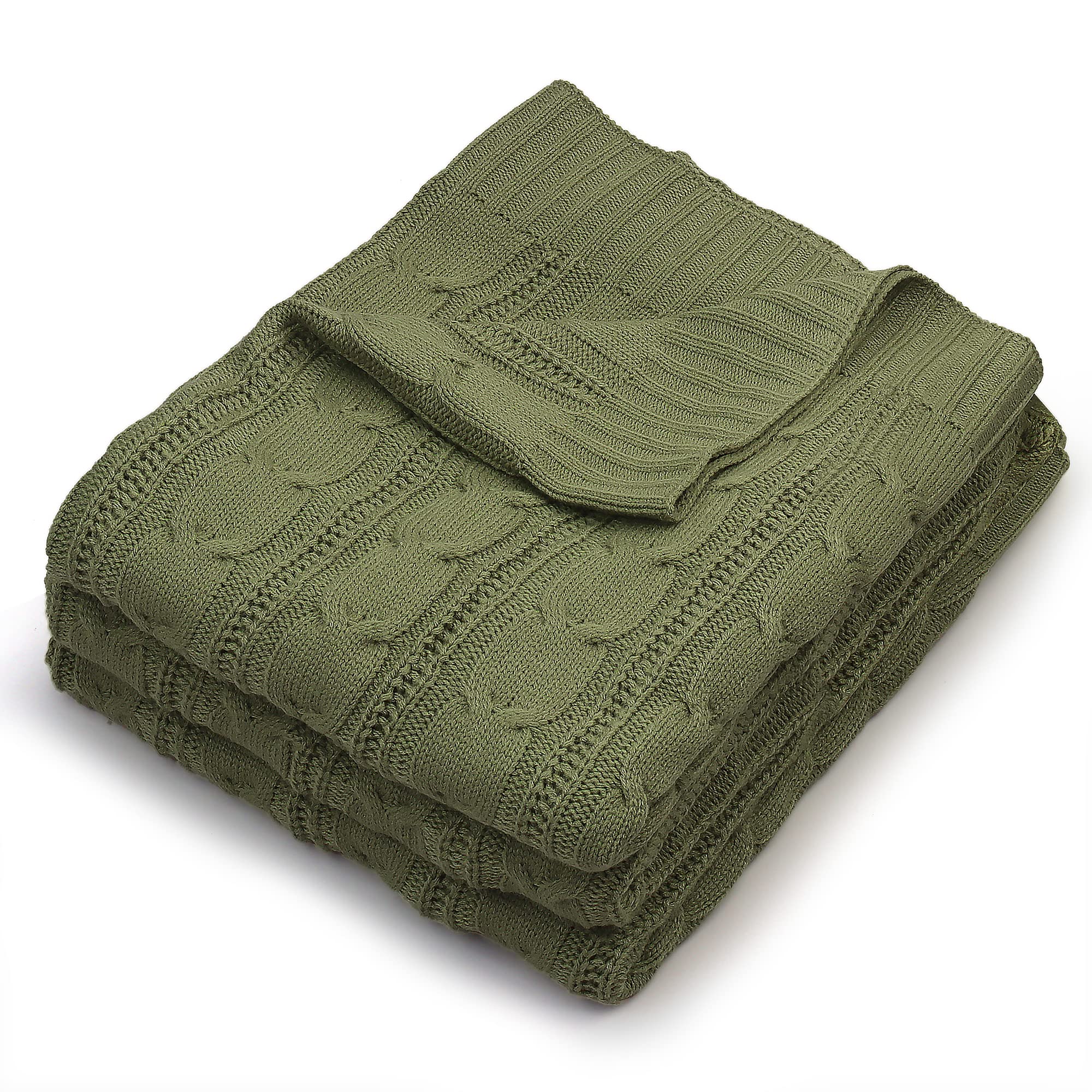 Photo 1 of SCISCI Knit Throw Blanket?Super Soft Warm Lightweight Cozy Blankets for Bed Sofa, Blanket 60 x 80 Inch,Machine Washable Throw Blankets?Forest Green Twin (60 in x 80 in) Forest Green