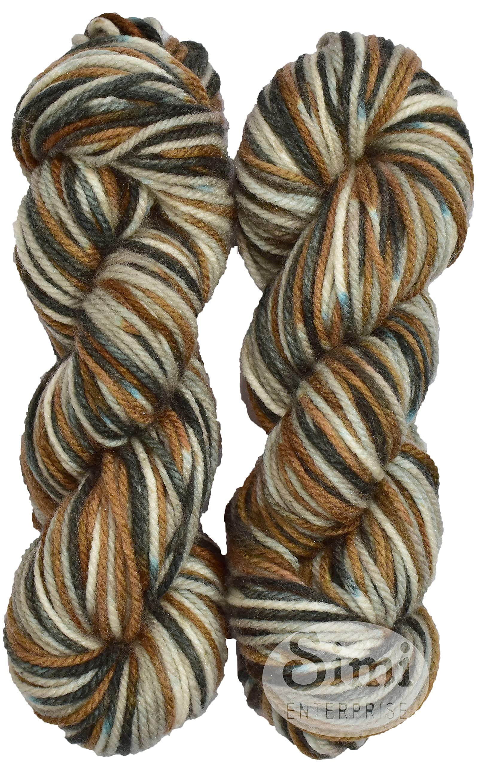 SIMI ENTERPRISE Knitting Yarn Thick Chunky Wool, Varsha Coffee Mix 400 GMS Best Used with Knitting Needles, Crochet Needles Wool Yarn for Knitting.-SART-ABCA