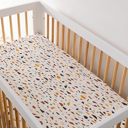 Miniatura 5 de Babyletto Sábana de cuna 100% algodón orgánico, certificado GOTS, 360, muselina ultrasuave y transpirable, terrazo