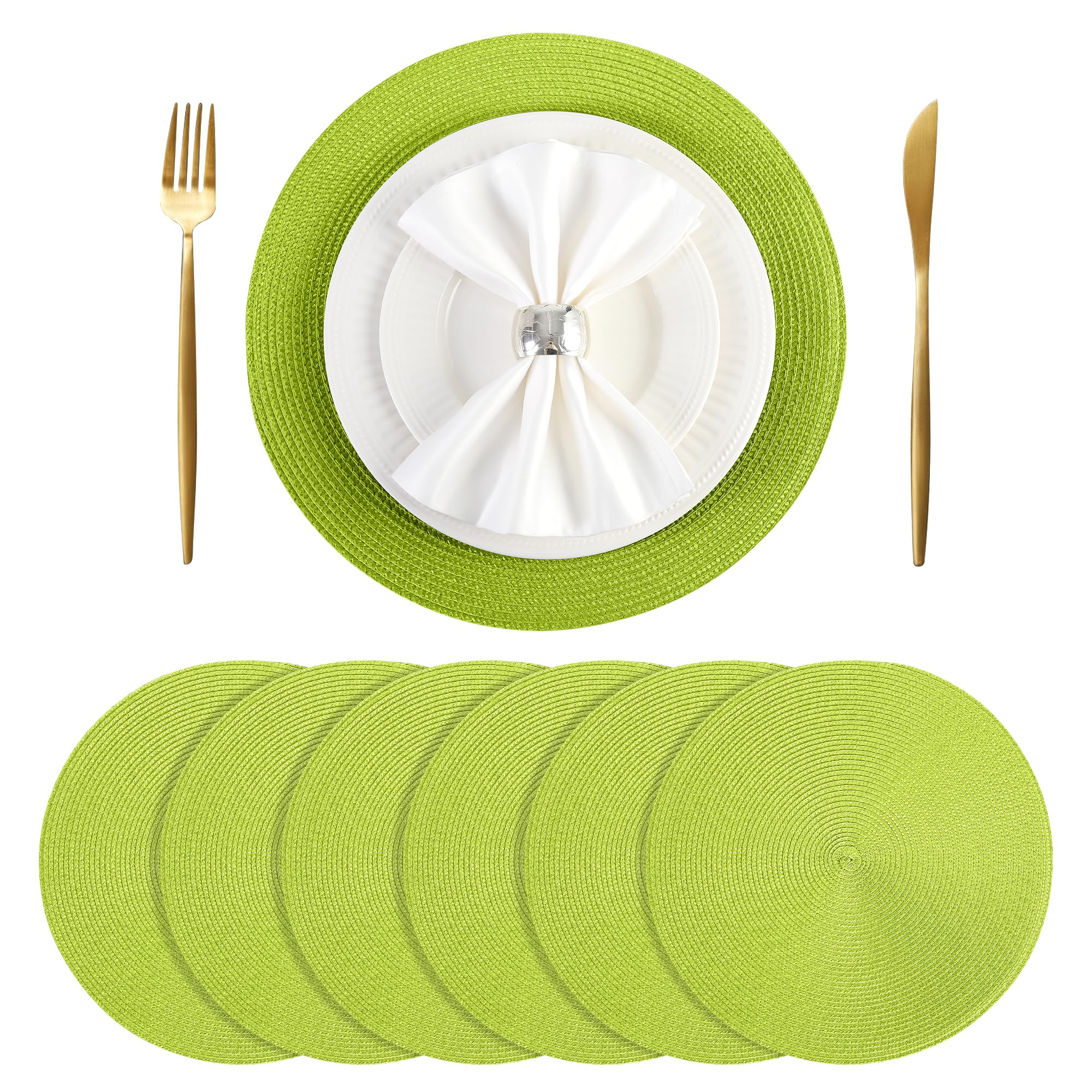 V Ienna - Juego De 4 Manteles Individuales Redondos De 15 Pulgadas Para Mesa De Comedor Antideslizantes