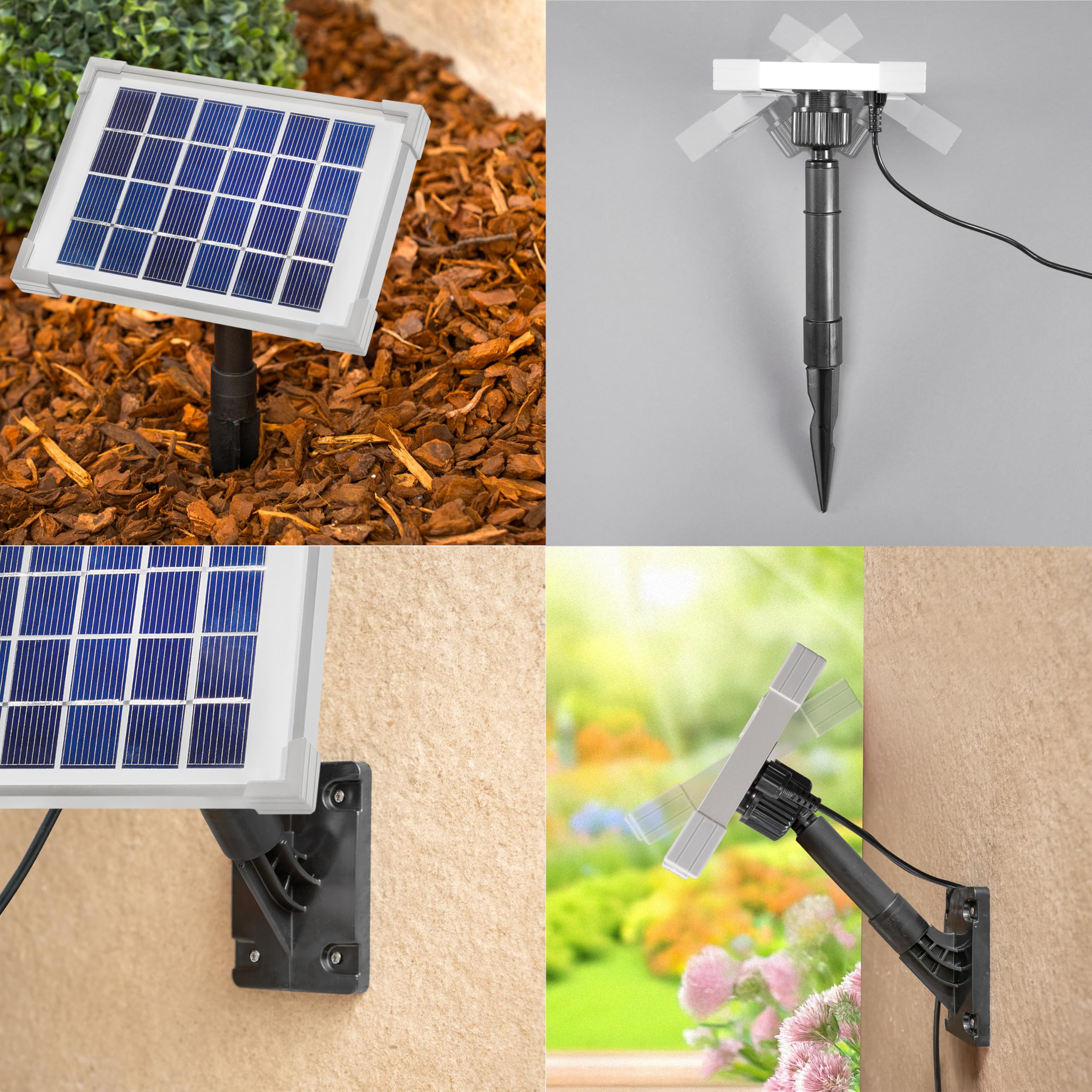 esotec Riminis-S 2/175 Vijverpomp op zonne-energie, complete set, sproeipomp, zonnepaneel, 2 W, fontein op zonne-energie, voor tuinvijver, waterpel, fonteinpomp, directe werking, 0,7 m, 175 l/u, IP68