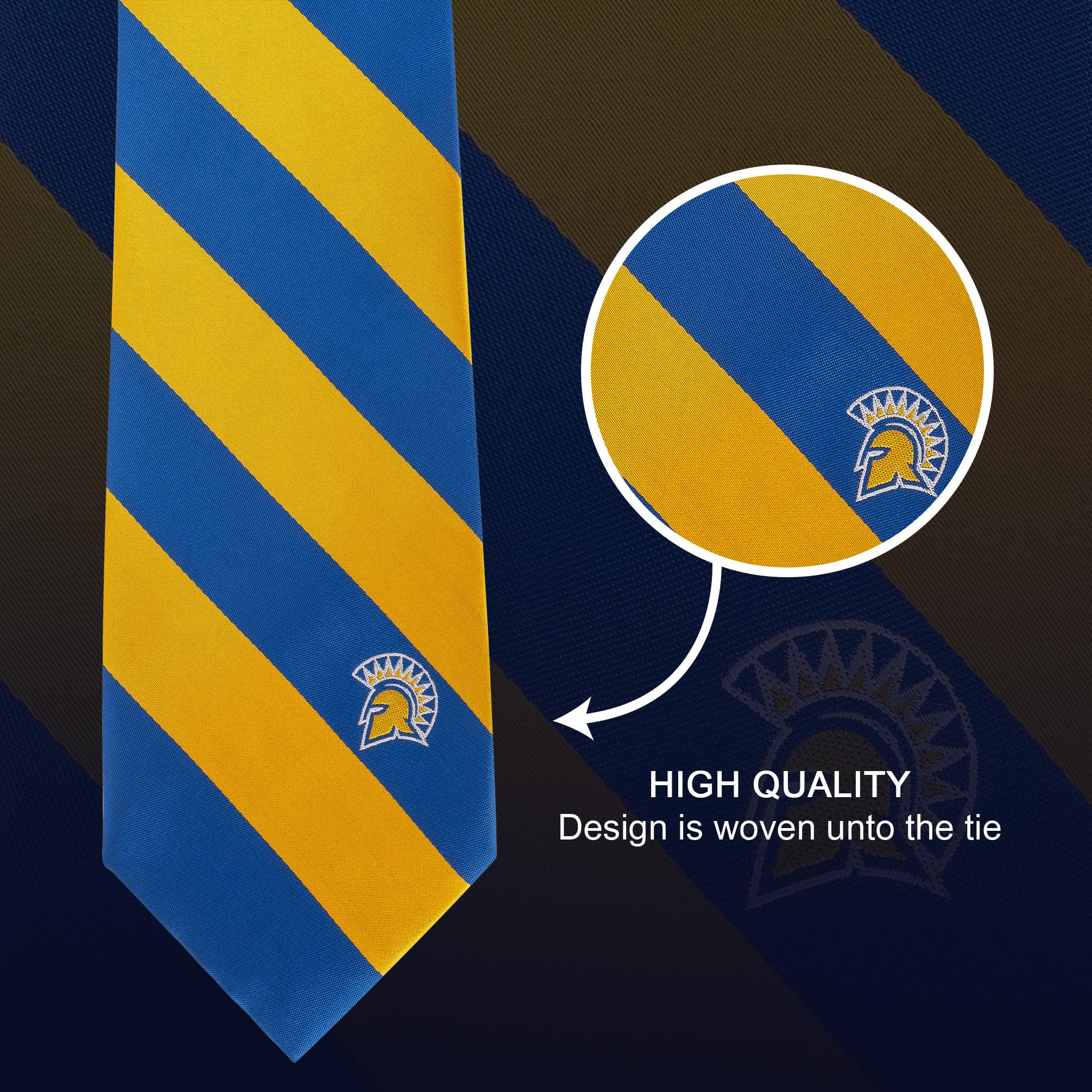 Desert Cactus San Jose State University Tie SJSU Spartans 100% Polyester with Logo Officially Licensed (Style A)
