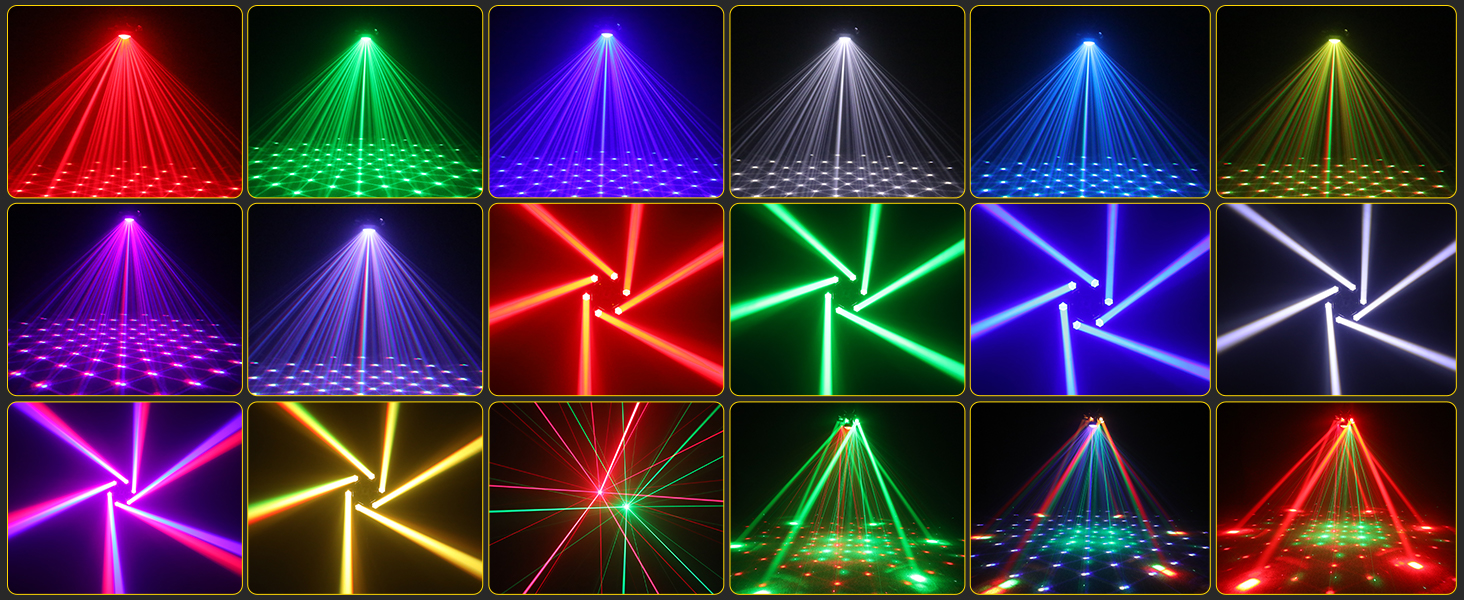 150W RGBW Beam Scène Lyre LED, 6 LED Rotation à 180° Stroboscope