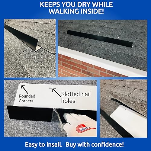 Miniatura 2 de Eagle 1 - Desviador de lluvia de calibre 26 de 5 pies - Uñas e instrucciones incluidas (acabado de aluminio, cobre, galvanizado, acero inoxidable y