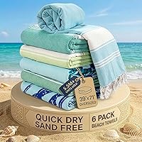 Vista 74 de LANE LINEN Paquete de 2 toallas de playa turcas, toallas de playa de gran tamaño de 39 x 71 pulgadas, esenciales de playa para mujeres, toalla