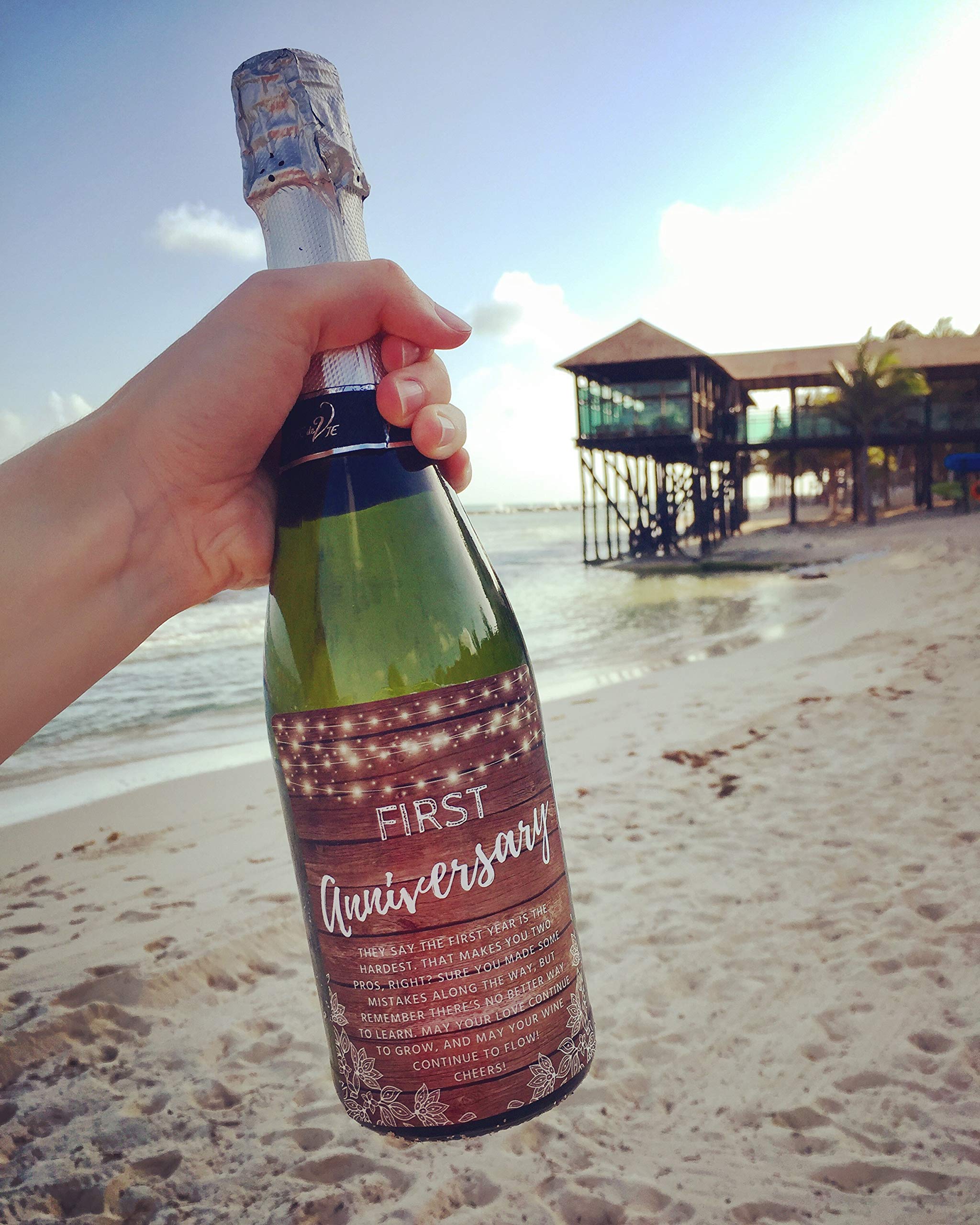 Wine Bottle Labels for Wedding Gift, Milestones, Bridal Shower, Engagement Party, Bachelorette Party, or Wedding Gift – Set of 6 (Rustic Wine Bottle Labels)