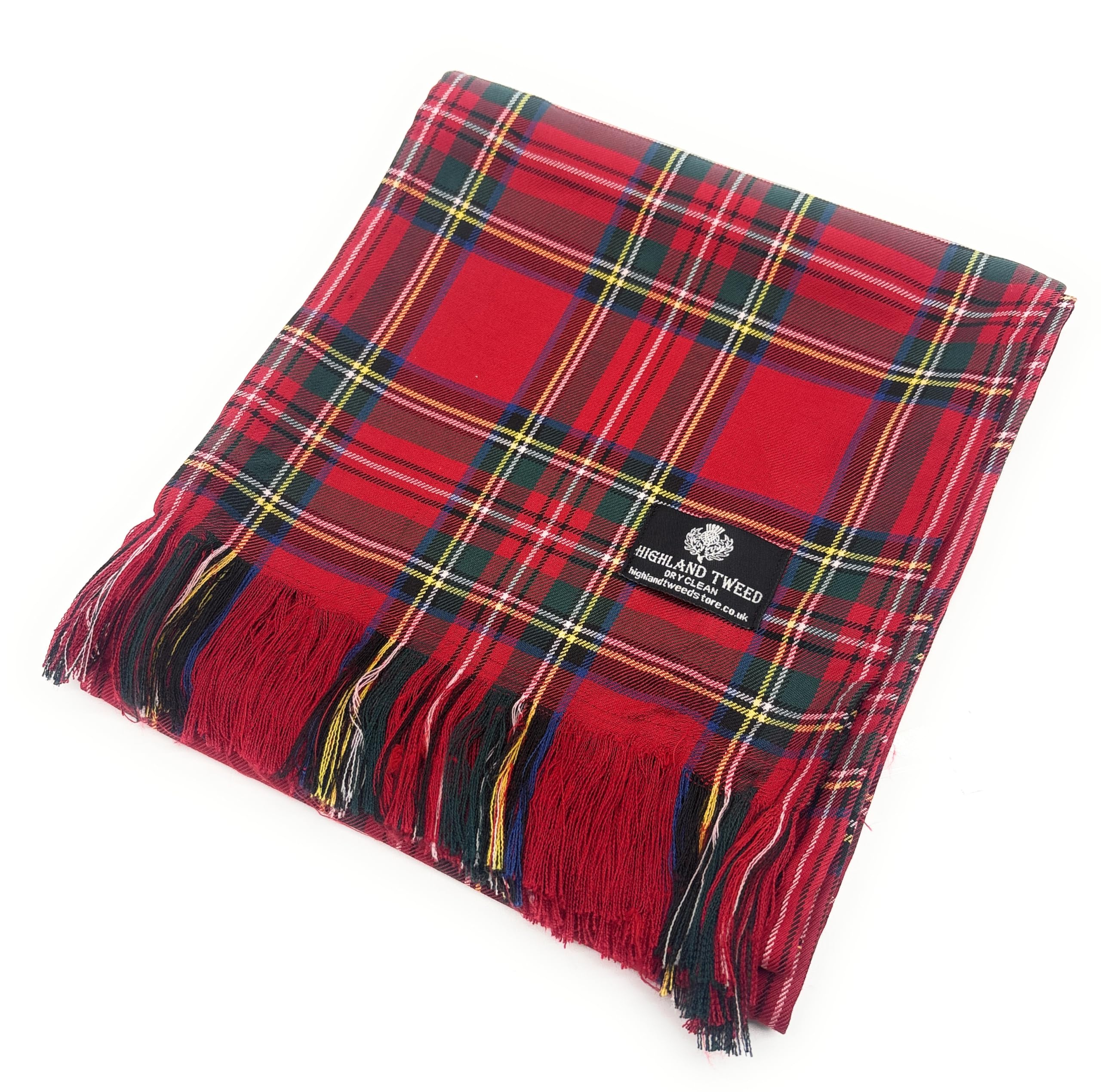 Traditional Royal Stewart Tartan Sash, Red Plaid Pattern, Fringed Design, Scottish Highland Wear, Wedding and Formal Events Accessory