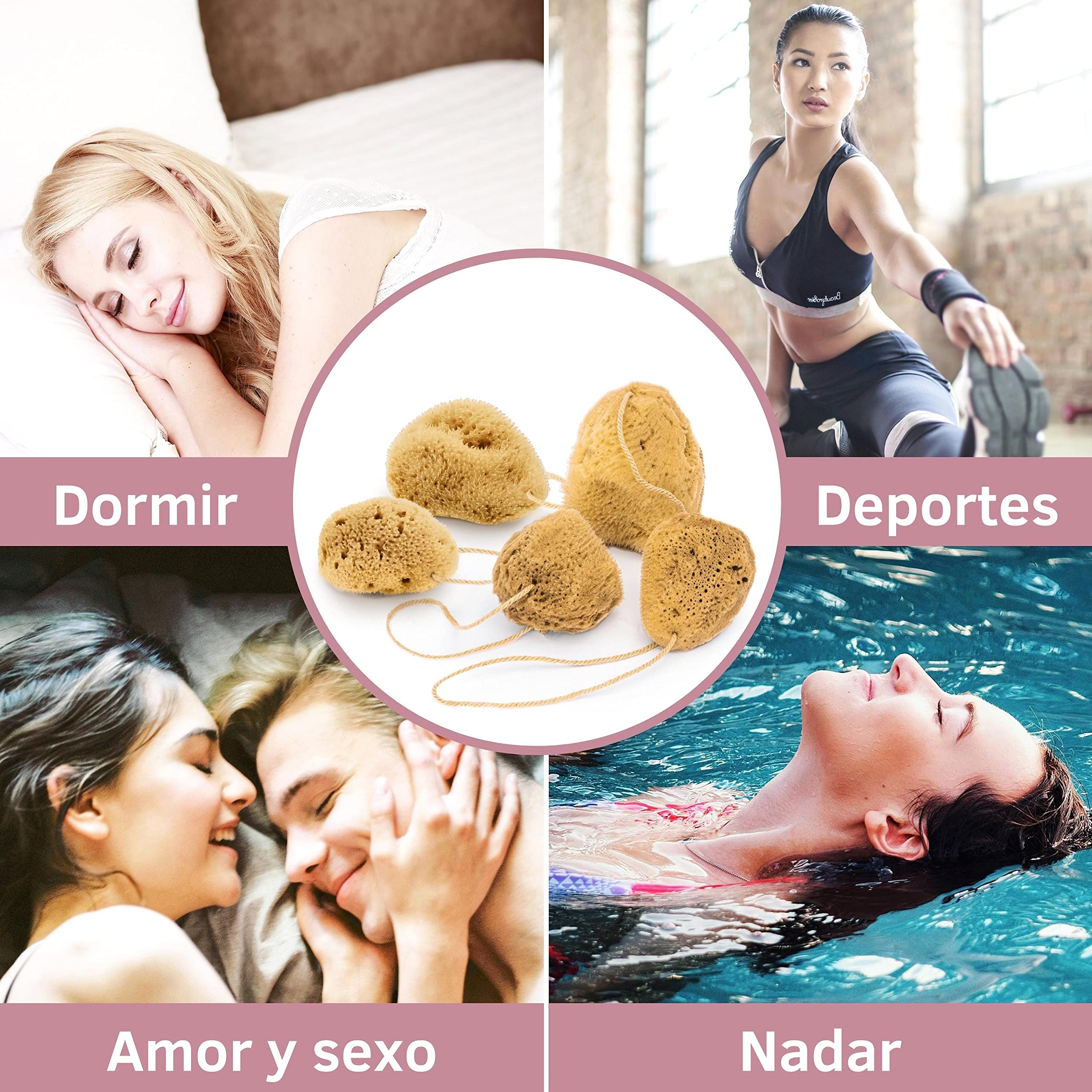 tom&pat® Esponja menstrual natural con hilo • alternativa a tampones • lavable y reutilizable • Dermatest excelente • caja hermética de viaje • calidad mediterránea Grecia (Talla M / 5 x 5-7 cm)