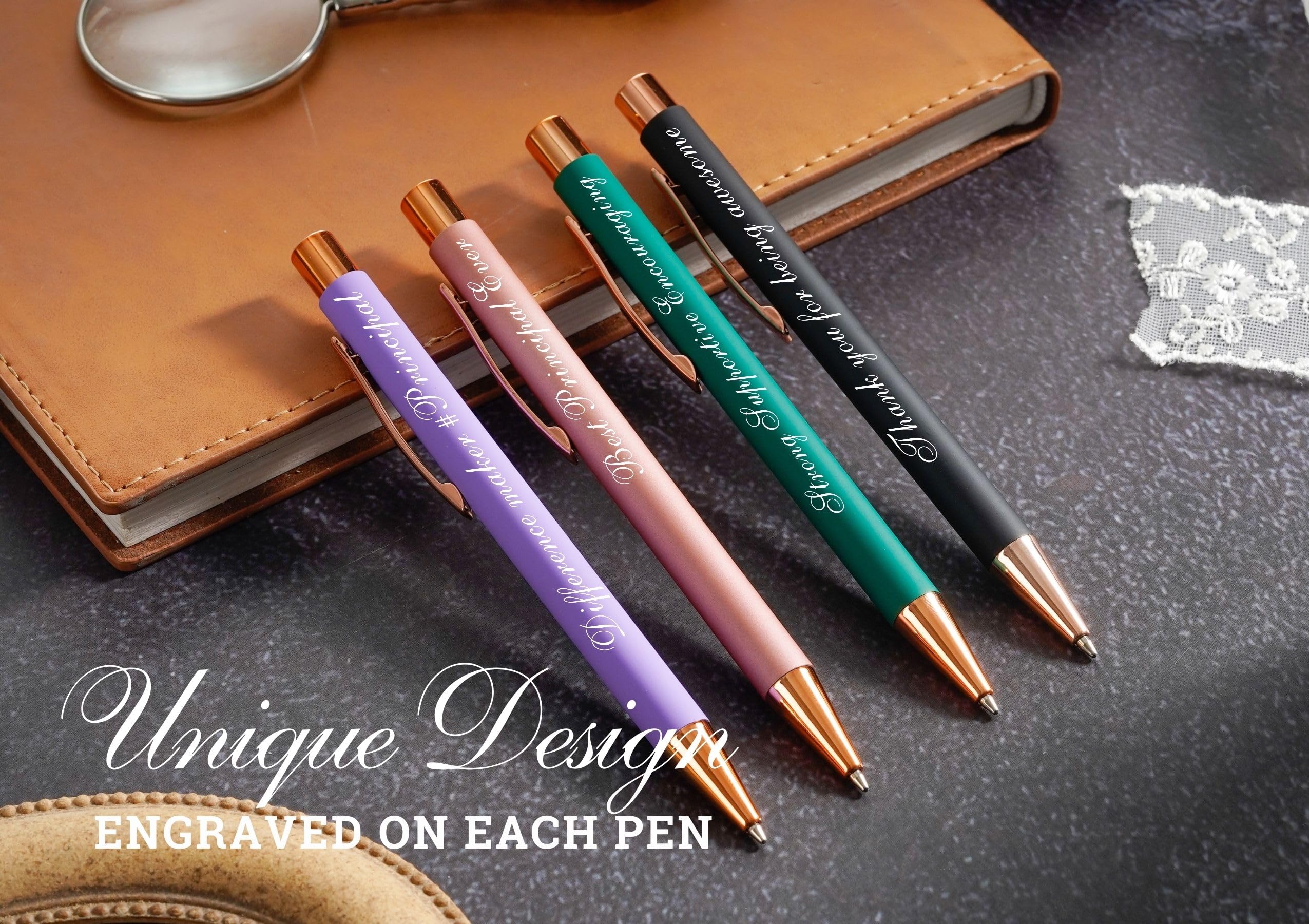 InnoBeta Principal Appreciation Gifts Ballpoint Pen Set of 4, Inspirational Pen for Women Men, Office Tools for Principals Vice Principals