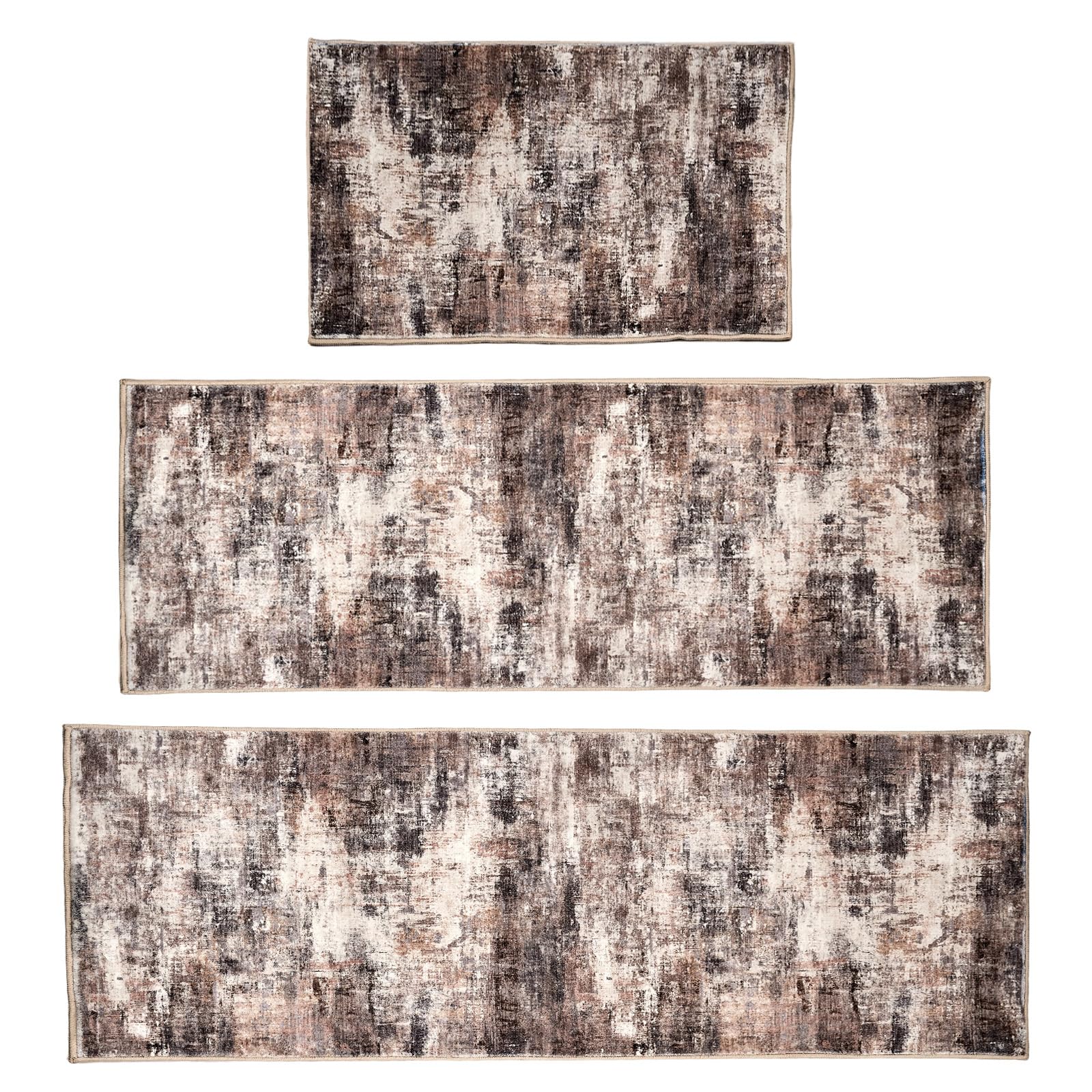 Kitchen Rug Set 3Pcs, Boho Rug Sets Non Slip Washable for Floor Thick Farmhouse Kitchen Decor Runner Rugs for Kitchen, Entryway?Laundry, Hallways 20''x32''+20''x48''+20''x59