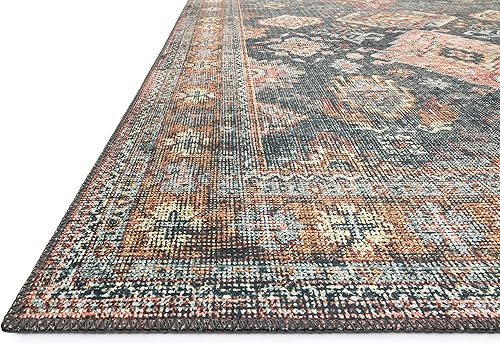 Miniatura 3 de Loloi II Colección Skye SKY-10 - Alfombra redonda tradicional de 8 pies x 8 pies, océanoladrillo