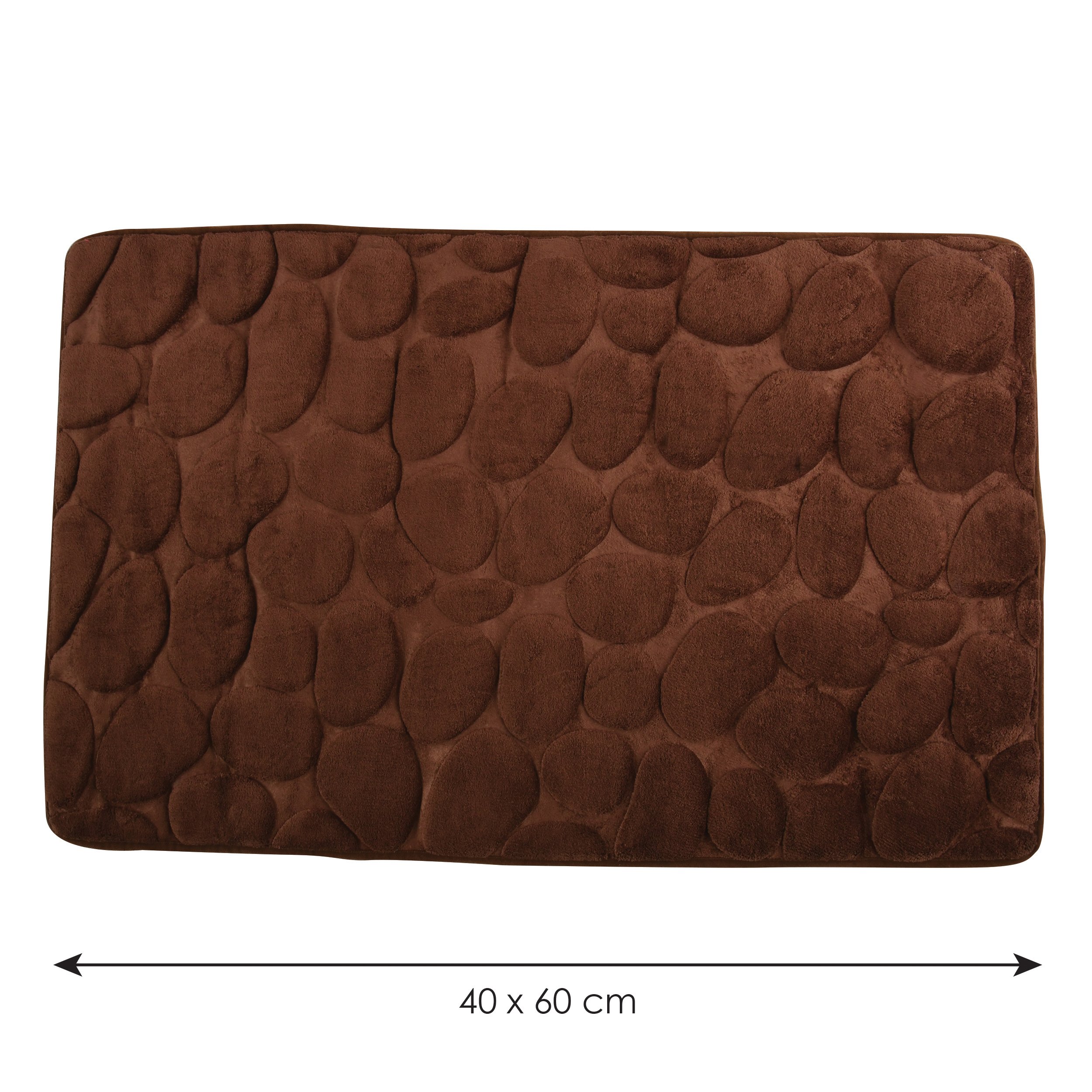 MSV 141068 "Pebble" Bath Mat with Foam Fibres, Chocolate Brown, 40 x 60 cm, 40 x 60 cm (Rectangular) - Image 4