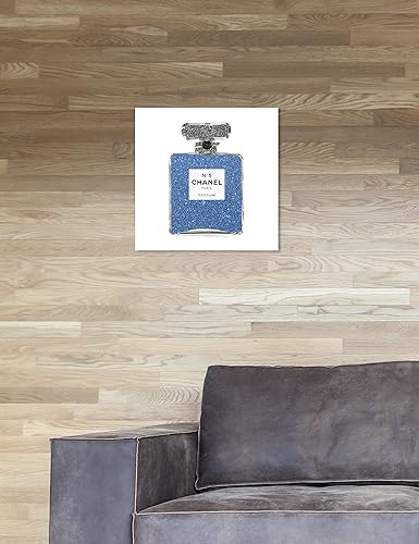 Miniatura 3 de The Oliver Gal Artist Co. Lienzo decorativo para pared, diseño clásico de bígaro con número 5, 12 x 12 pulgadas, color azul, gris