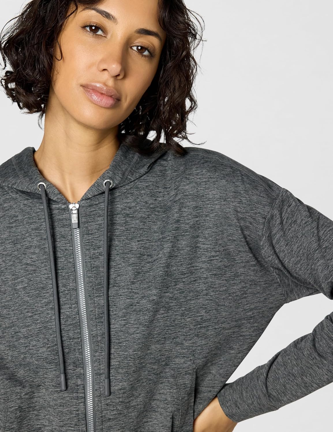 DKNY womens Full Zip Cropped Hoodie Sweatshirt - Image 4