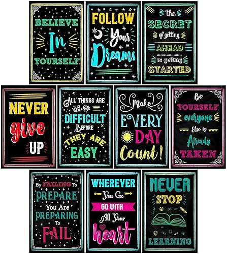 Miniatura 8 de L  O Goods Pósters motivacionales para decoración de aula y oficina arte de pared con cita inspiradora para profesores estudiantes consejeros