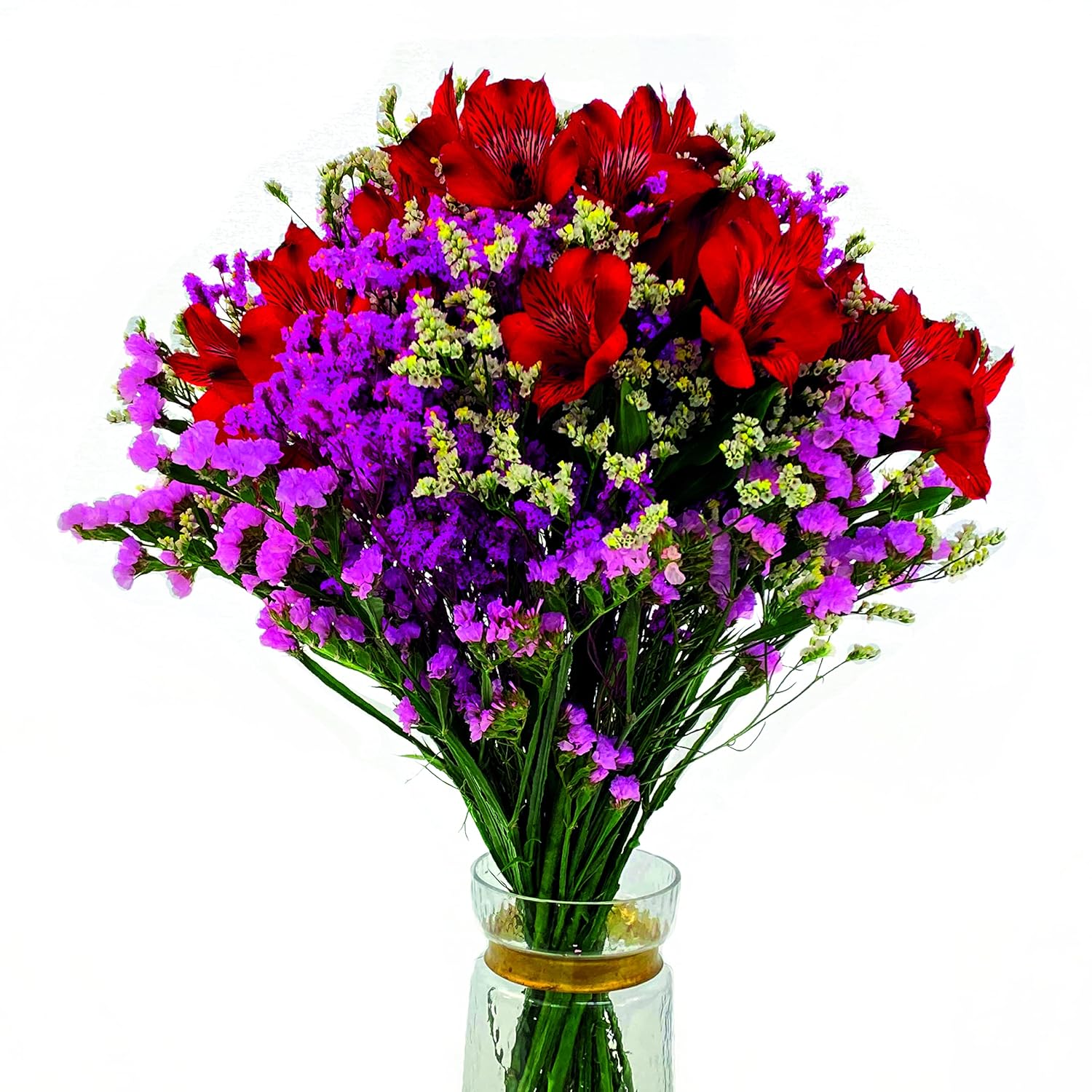Fresh Flowers Every Day|Beautiful Mixed Bouquet|Awe Inspiring Shades of Red,Pink and Purple|Long Stems and Enormous Blooms|Air-mailed Directly to Your Home|Valentines,Birthdays.(Pinky Promise)