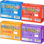 QUOKKA Puzzles de 100 pièces pour enfants de 4 à 6 ans – 4 puzzles pour enfants de 6 à 8 ans – Jeu de recherche et de découverte avec des animaux de la forêt océanique pour enfants de 5 à 8 ans – Jouets éducatifs pour garçons et filles de 8 à 10 ans
