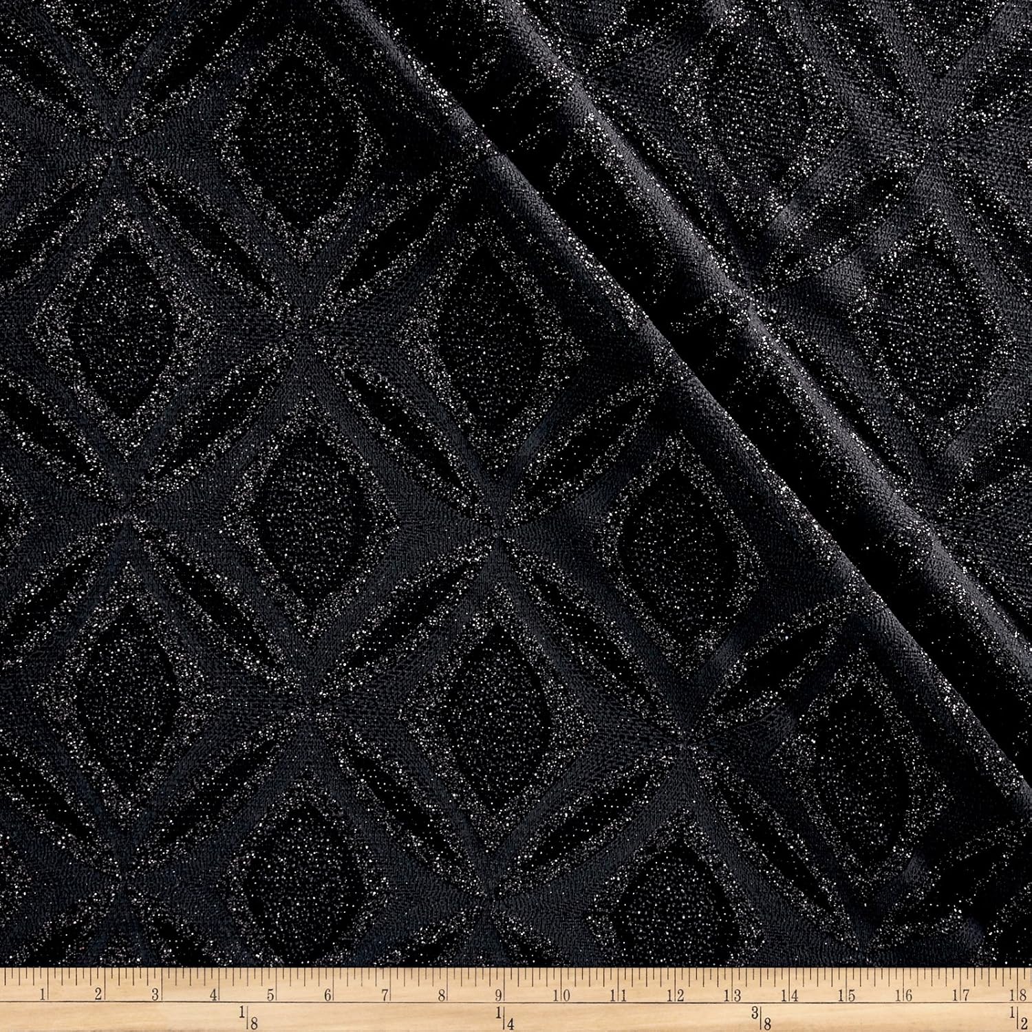 Neiman Brothers Black Nylon Spandex Glitter Knit Fabric by