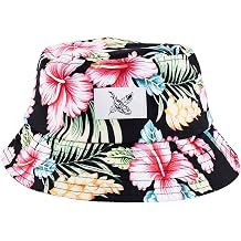 Blackskies  Bucket Hat | Men Women Summer Sun Hat Fisherman Hat with Floral Pattern | Unisex Cap - Streetwear Outdoor Vacation Casual