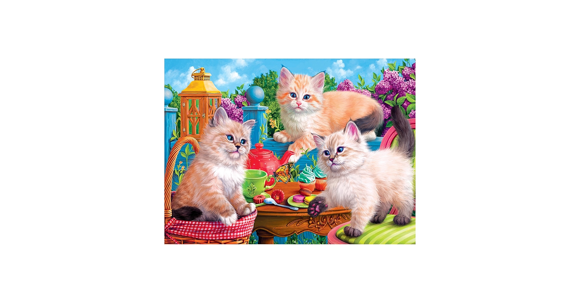 Amazon.com: RoseArt - Fancy Cats - Kitten Tea Party - 750 Piece