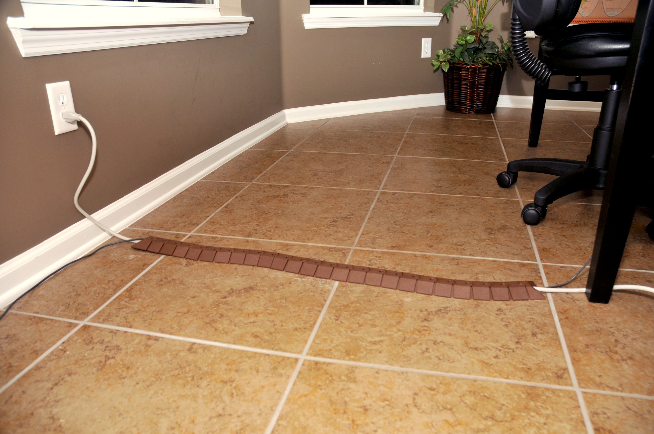 UltraTech 1804 Ultra-Sidewinder Cable Protection System with Endcaps, 40 Length x 3 Width x 3/4 Height, Brown, Small