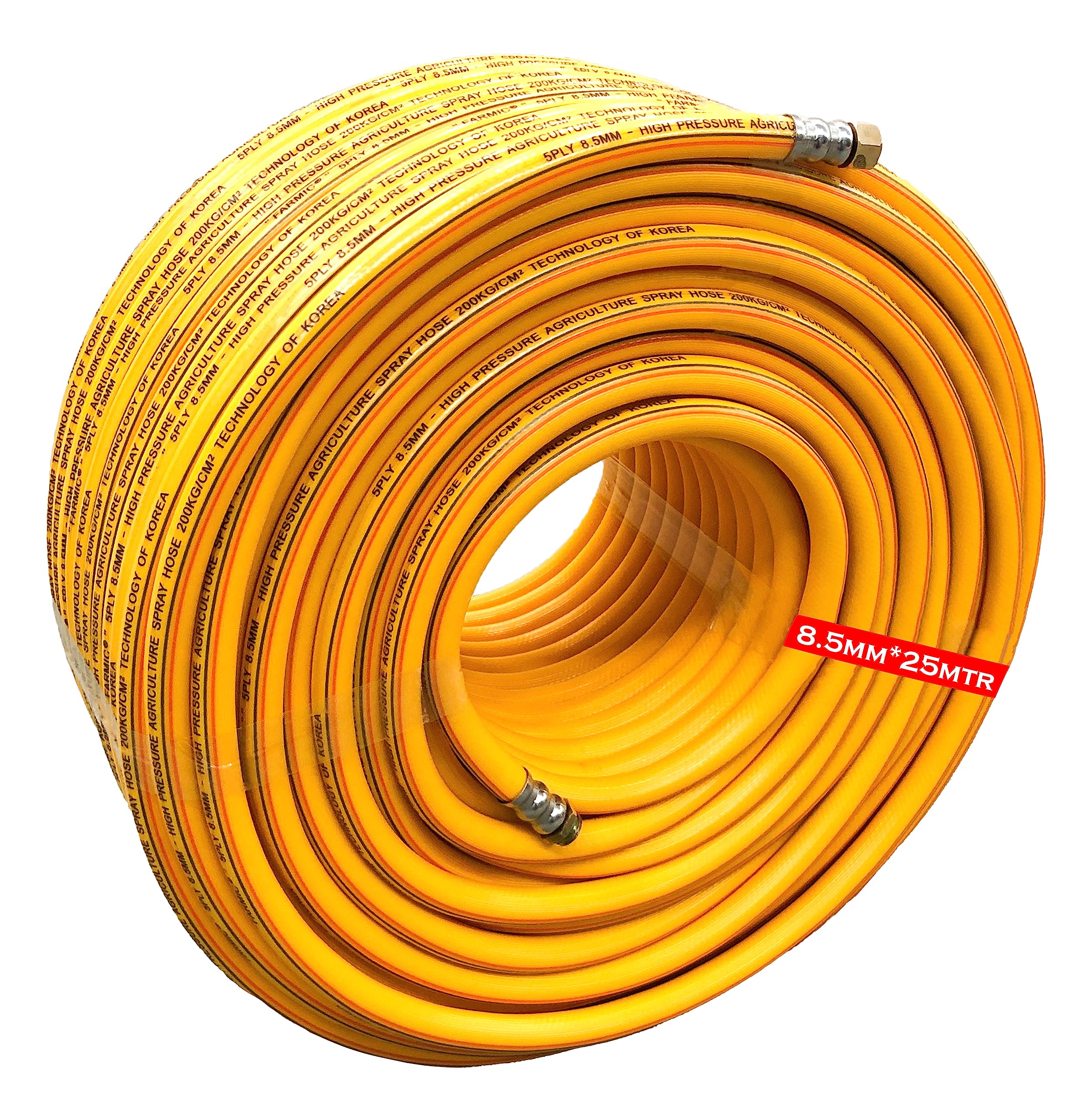 DVI 5 Layered Heavy Duty High pressure hose pipe for bike/car wash, gases, pesticides spray, water delivery, household cleaning, paint booths. (8.5 MM, DVI (8.5MM) 25 MTR HOSE PIPE)-image-32