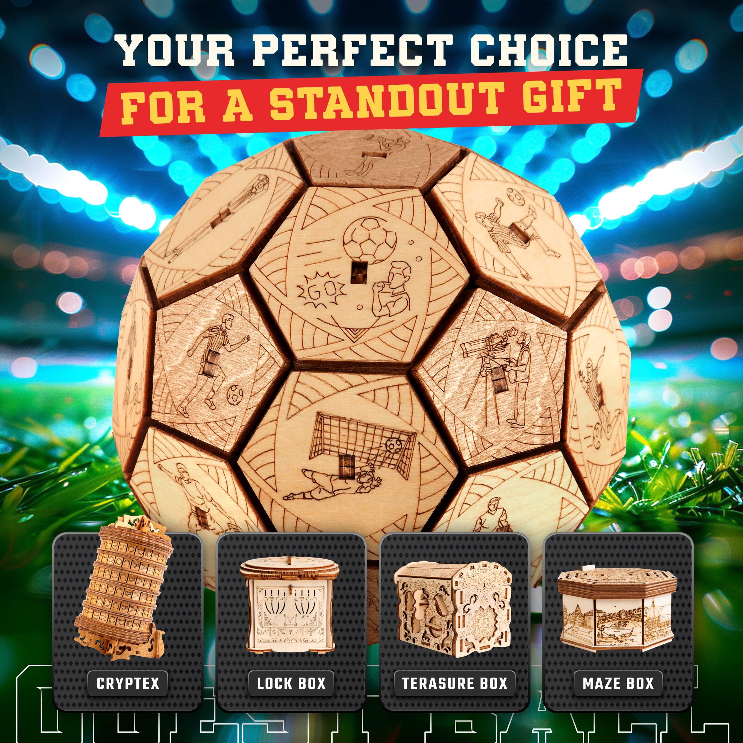 ESC WELT Wooden Secret Art Maze Puzzle Box - Scatola regalo creativa