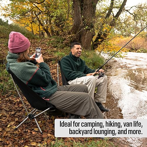 Miniatura 6 de TSE LC100 Silla de camping compacta, silla plegable para exteriores súper ligera, de 2 libras, portátil para senderismo, playa, festivales, uso