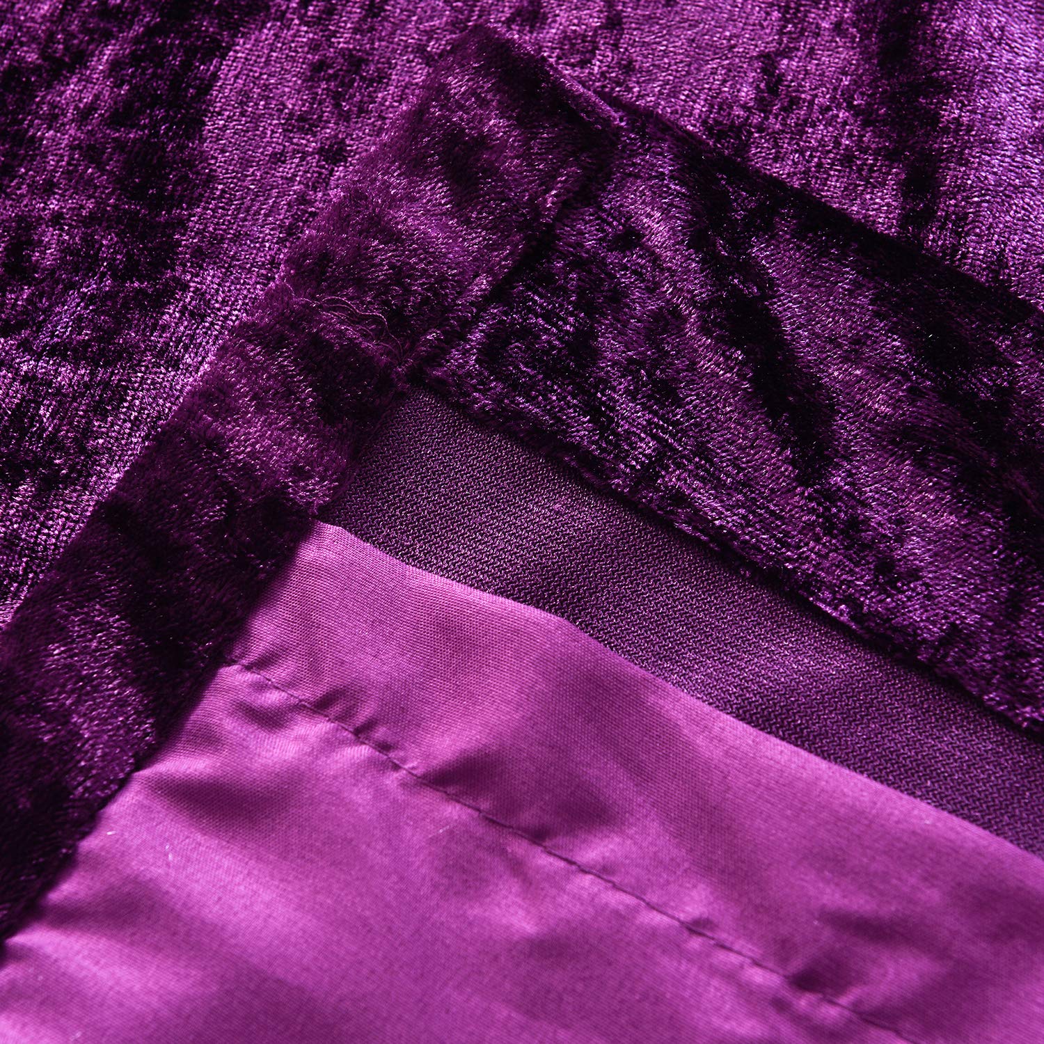 WEAVERS: Pair of Fully Lined Crushed Velvet Curtains. 4cm Metal Ring Top to Easily install curtains with Rods. Ideal for Winter and Summer. Color - Image 3