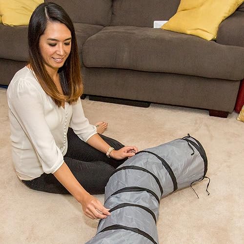 Miniatura 8 de PetLike S Way - Túnel para gatos plegable para mascotas, tubo escondido, juguete con pelota (S-Way, gris)