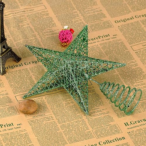 Miniatura 59 de BinaryABC Estrella para árbol de Navidad, adornos brillantes para decoración del árbol de Navidad, 7.9 in (plateado)