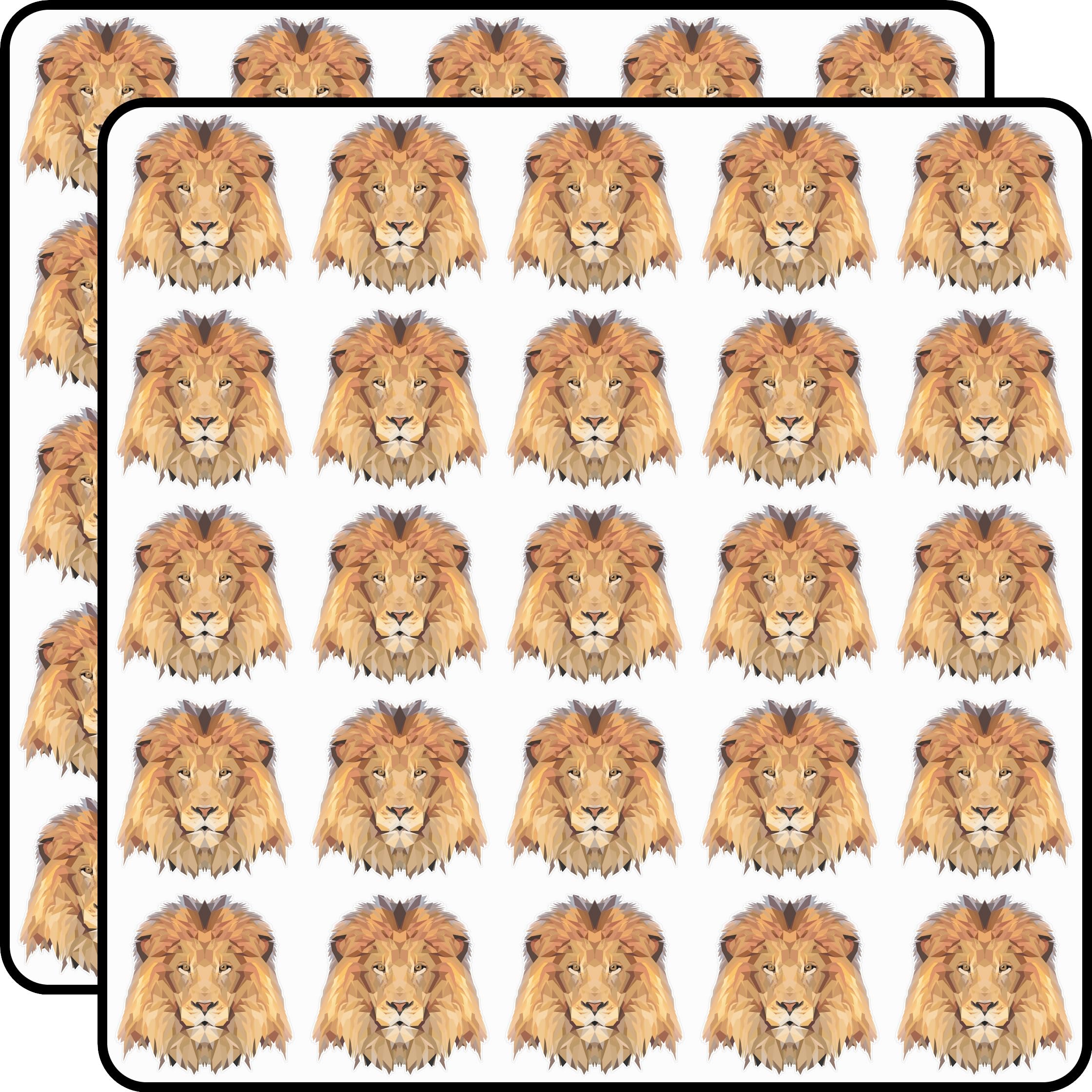 Lion Low Poly Art Scrapbook Stickers Vinyl Decals 1" Size – 50-Pack for Journals, Cards, Crafts