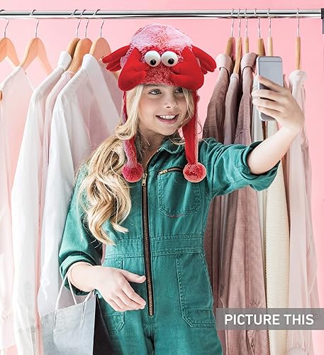 Miniatura 96 de Puzzled Sombrero de felpa de alce marrón, sombrero súper suave y cálido con orejeras, acogedor sombrero de invierno de forro polar para niños