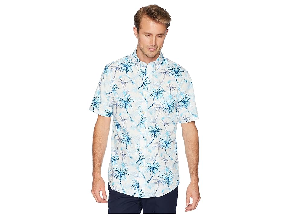 

CHAPS Short Sleeve Printed Woven Shirt (White Sand Multi) Men's Clothing