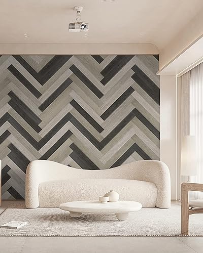 Miniatura 3 de COLAMO 10 tablones de madera de pino real de mezcla gris, para pegar en paneles de madera para pared, tablones de pared autoadhesivos para sala de